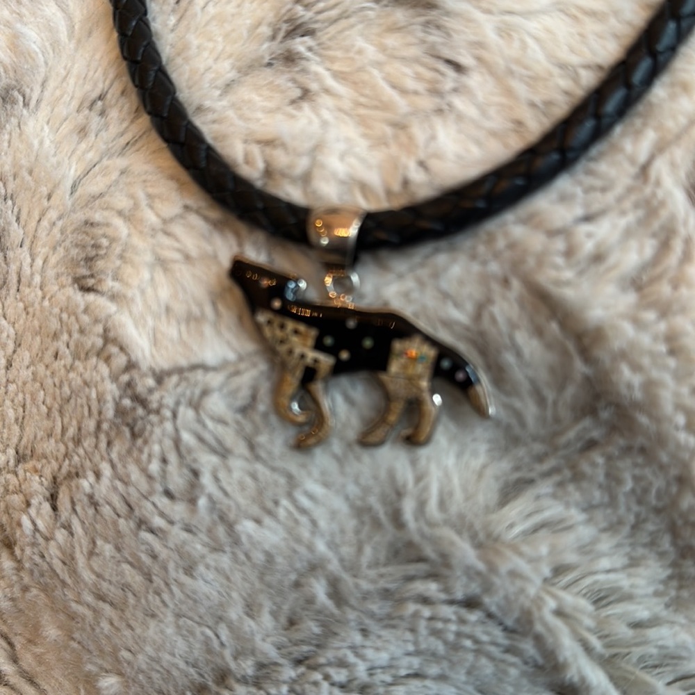 philippines sterling and leather necklace